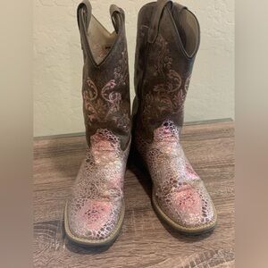 Oldwest Girls Pink & Brown Sparkly Shoes || 5Girls || Oldwest